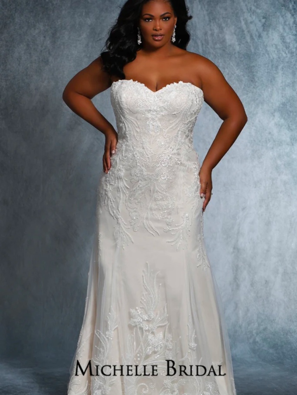 Stella Couture MB2117CPE16 Wedding Dress Size 32 Ivory Sheath Gown